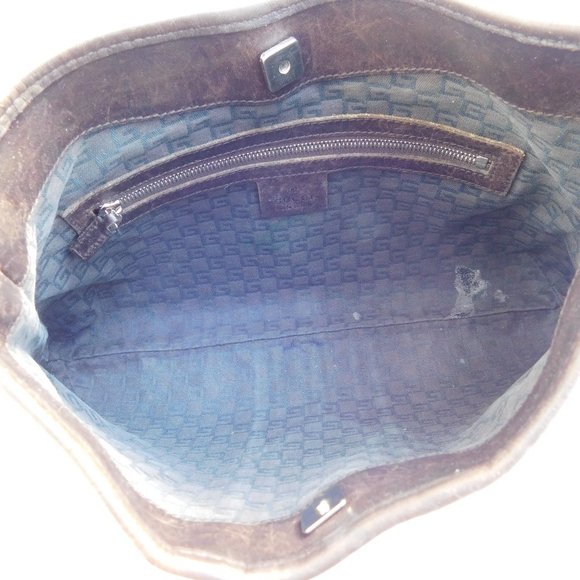 GUCCI SUPREME CANVAS RED GREEN STRIPE SHOULDER BAG - Picture 6 of 8